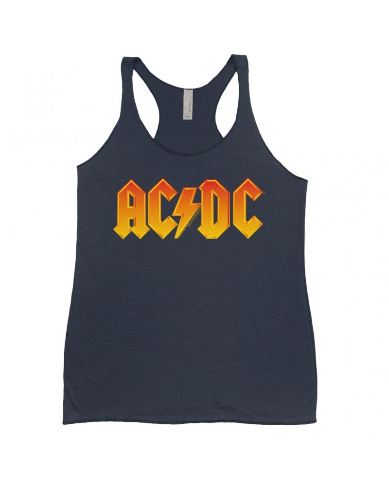AC/DC Bold Colored Racerback Tank | Orange Yellow Gradient Logo Shirt $9.26 Shirts