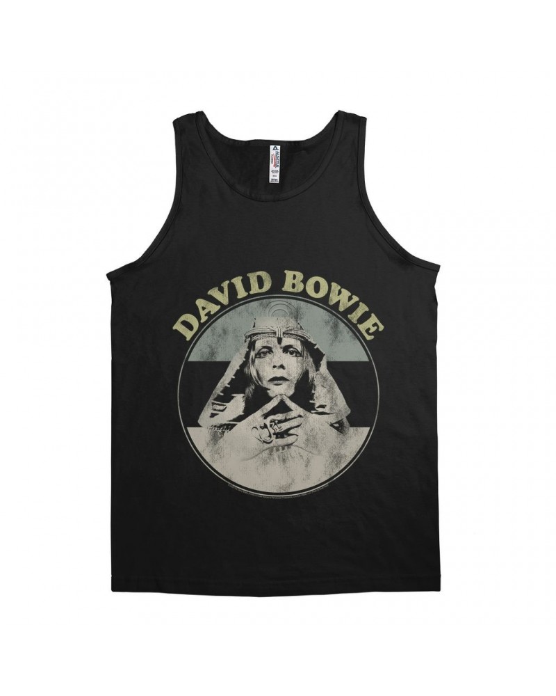 David Bowie Unisex Tank Top | Pastel Bowie Sphinx Image Distressed Shirt $10.73 Shirts